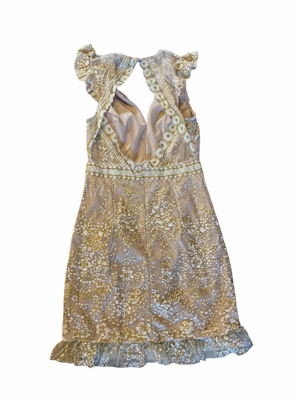 Hello Molly Match Me Sleeveless Mini Dress in Champagne Sequins Sz XS - Picture 4 of 9